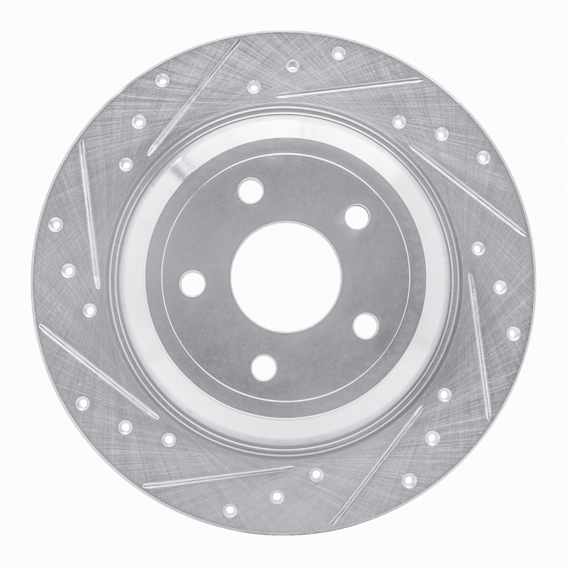 Ford Bronco Sport Brake Rotor (1) - Rear Left - R1 Concepts - Drilled & Slotted - Silver - `16-`25